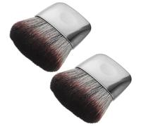 Beaupretty 2pcs Mini Make up Brushes Flat Travel Makeup Brushes with Gentle Bristles Silver Electroplated Handle Sl esign for Women Daily Beauty Travel