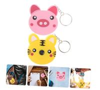 Beaupretty 2pcs Mini Retractable Tape Measure Keychain Cartoon Animal Design Abs Material Metric Pocket Measuring Tape Pendant for Everyday Use