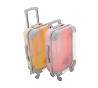 Beaupretty 2pcs Mini Suitcase Storage Box for False Eyelashes Portable Lash Travel Case Empty Lash Boxes Plastic Organizer