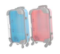 Beaupretty 2pcs Mini Trolley Case Plastic Eyelash Boxes Empty Lash Containers for False Eyelashes Boxes Mini Luggage Lash Containers Simulation Trolley