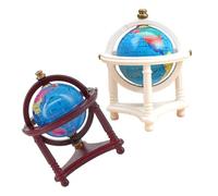 Beaupretty 2pcs Miniature Dollhouse Globes Tiny Decorative Earth Globes for Study Educational Sturdy Craftsmanship