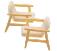 Beaupretty 2Pcs Miniature Dollhouse Sofa Chairs Plastic Micro Scene Layout Prop for Craft Decoration DIY Living Room Furniture Accessories