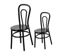 Beaupretty 2pcs Miniature Iron Dollhouse Chairs Black Large Small Realistic Detailed Craftsmanship Versatile Tiny Furniture for Dollhouse Fairy Garden Home Decor Collectibles