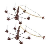 Beaupretty 2pcs Miniature LED Tiny Chandelier Warm White Ceiling Lamp for Sand Table DIY Materials Mini Hanging Light for Building Models and Home Decor