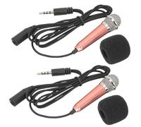 Beaupretty 2pcs Miniature Smartphone Microphones Portable Singing Microphone for Phone and Laptop with Gold Case, Professional Mini Mic Set for Recording, Streaming, and Karaoke