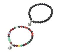 Beaupretty 2pcs Muslim Prayer Beads Bracelet Durable Agate Tasbih for Islamic Rituals Stylish Elastic String Men Bracelets for Eid and Daily Wear