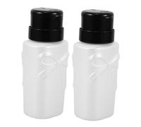 Beaupretty 2pcs Nail Polish Remover Pump Bottles with Lock and Cute Bow Refillable Makeup Dispenser for Travel and Leakproof Nail Polish and Makeup Remover Bottles