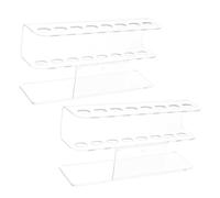 Beaupretty 2pcs Nail Tool Storage Rack Acrylic Organizer Tweezers Stand for Desk Makeup Brush Holder Display Holder for Manicure Tools