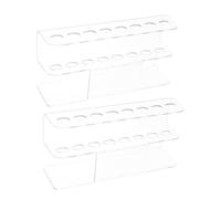 Beaupretty 2pcs Nail Tool Storage Rack Organizer Display Stand Acrylic Slots for Tweezers Nail Art Pens Eyelash Applicator Tools Salon Use