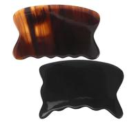 Beaupretty 2pcs Natural Ox Horn Massage Board Facial Massage Scraping Board Compact Artistic Design Safe for Sensitive Users Beautiful Patterns for Skincare Routine