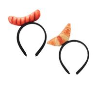 Beaupretty 2pcs Novelty Croissant Headband for Women, Plush Cloth Material with High Realism Appearance, Gentle on Hair and Easy Matching, for Holiday Events and Stage Performances