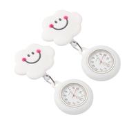 Beaupretty 2pcs Nurse Pocket Watch Retractable Hanging Chest Watch with Smile Durable Material for Nurses and Medical Staff Cute and Practical Work Accessory