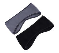 Beaupretty 2pcs Outdoor Ear Protector Sports Headband for Winter Warmth Fleece Ear Cover for Cycling and Running Black and Gray Cold Weather Hair Accessory