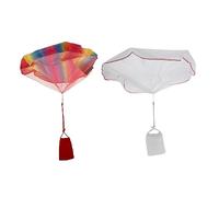 Beaupretty 2pcs Parachute with Rainbow and White Gift Bags Outdoor Hand Throw Flying Parachutes for Boys and Simulation Design for Party Fun and Group Play