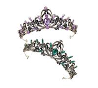 Beaupretty 2pcs Party Prom Tiara Rhinestone Inlaid Crown Vintage Zinc Alloy Good Workmanship Practical Bride Women Wedding Accessories