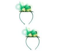 Beaupretty 2pcs Patrick's Day Headband for Women Fun Festival Hair Accessory for Parades and Parties Unique Shamrock Top Hat Headband for Celebrating Irish Culture