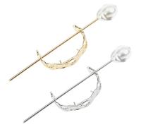 Beaupretty 2pcs Pearl Hair Bun for Women Lightweight Sturdy Hair Accessories Elegant Ponytail Holders for Daily Wear and Special Occasions