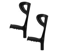 Beaupretty 2pcs Plastic Walking Stick Handle Walking Cane Accessories Ergonomic Design Balanced Movement Secure Arm Stability for Daily Mobility Elderly Users Black Pp Material