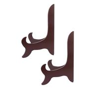 Beaupretty 2pcs Plate Display Stand Kitchen Cookbook Stand 5 Inch Wood Bamboo Secure and Stable Support Elegant Decorative Refined Appearance for Craft Show