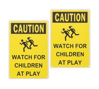 Beaupretty 2pcs Playing Road Safety Signs Reflective Metal Warning Plates Slow down Caution at Play Signs for Neighborhoods Parks and Schools