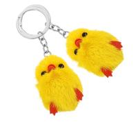 Beaupretty 2pcs Plush Angry Little Yellow Duck Key Chain Soft Cartoon Animal Bag Charm for Adults Birthday Party Favors Decorative Handbag Backpack Accessories