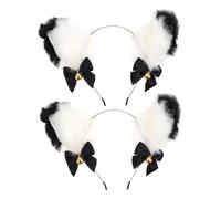 Beaupretty 2pcs Plush Cat Ear Headband Furry Creative Stylish Hairband for Performance Party Halloween Cat Ears Headwear
