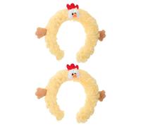 Beaupretty 2pcs Plush Chick Headband Face Washing Headband Stretchy Portable Yellow Cute Fluffy Kawaii Hair Accessories for Farm Animal Cosplay and Makeup