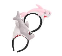 Beaupretty 2pcs Plush Shark Headband Creative Shark Headwear for Parties Lightweight Comfortable Sea Animal Costume Accessory for Themed Events Dress Ups