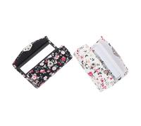 Beaupretty 2pcs Portable Lip Balm Box with Mirror Retro Floral Lipstick Case Durable Scratch Resistant Holder for Makeup for Travel Outdoor Activities Stylish Design Black White Floral