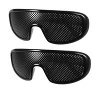 Beaupretty 2pcs Portable Pinhole Glasses Lightweight Eye Training Eyeglasses for Improvement and Clarity Black Corrective Glasses for Outdoor Activities Travel and Everyday Wear