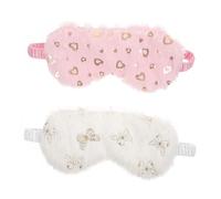 Beaupretty 2Pcs Portable Plush Sleep Blindfold Soft Cozy Eye Mask with Elastic Band Opaque Comfortable Shade for Travel Home Flight Camping Restful Night Sleep