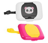 Beaupretty 2Pcs Portable Wipes Box with Cover Lightweight Compact Wet Tissue Dispensers for Travel and Home Use Suitable for Bathroom Stroller Diaper Bag Random Purple and Black Styles