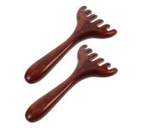Beaupretty 2PCS Portable Wooden Head Scratcher Six-Claw Scalp Massager Comb for Meridian and Acupoint Stimulation Wood Manual Neck and Face Relaxation Tool for Office Workers and Travel