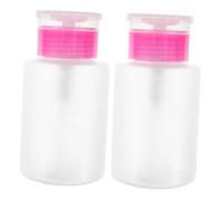 Beaupretty 2pcs Press Pump Dispenser Bottle for Nail Polish Remover and Makeup Cleaner Refillable Liquid Dispenser Simple Press Operation for Manicure Supplies