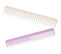Beaupretty 2pcs Professional Hair Cutting Comb Set for Women - Textured Styling Comb with Purple Medium Teeth and White Wide Teeth - Salon Barber Grooming Tool for Wet and Dry Hair