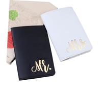 Beaupretty 2PCS PU Leather Passport Holder Pouch for Men and Women Multifunctional Travel Document Organizer Case for Ids Cash Photos and Elegant Black White