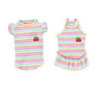 Beaupretty 2pcs Puppy Clothes Adorable Dog Vest and Dress Pullover Breathable Stretchable Summer Apparel for Small Dogs Comfortable PET Outfit for Outdoor Walks and Home Use