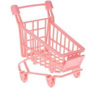 Beaupretty 2pcs PVC Simulation Trolley Mini Shopping Cart Dolls Storage Rack for Play, Portable Playing for Pretend Shopping and Storage Random Color Random Color