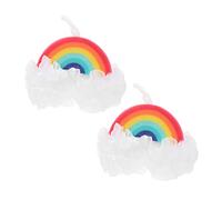 Beaupretty 2pcs Rainbow Bath Ball Shower Scrubber Mesh Pouf Body Exfoliator for Bathing Soft Shower Use