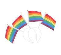 Beaupretty 2Pcs Rainbow Flag Headband for Women Colorful Hairband Decorations for Pride Parties Festivals Celebrations Eye Catching Headdress for Various Occasions
