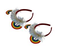 Beaupretty 2Pcs Rainbow Headband Headdresses for Men Women for Pride Month Cosplay Parties Durable Decorative Hair Bands for Unforgettable Memories