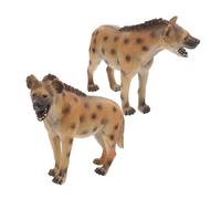 Beaupretty 2pcs Realistic African Hyena Figures Safe Plastic Wildlife Animal Models for Educational Play and Table Display Friendly Materials for Learning and Social Interaction