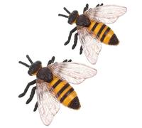 Beaupretty 2pcs Realistic Honeybee Figurines Plastic Bugs Model for Science Education Animal Figures Small Bee Party Favors Educational Insect