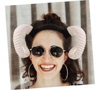 Beaupretty 2pcs Realistic Sheep Horn Headband Lightweight RAM Horns Costume Hairband with Lamb Ears Combo for Cosplay Photo Props Halloween Party Accessories