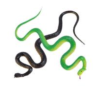 Beaupretty 2pcs Realistic Soft Plastic Snake Set, Simulation Animal Model Prank Props with Black and Green Snakes, Novelty for Halloween Party and Practical Jokes