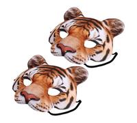 Beaupretty 2pcs Realistic Tiger Face Masks Lightweight Animal Costume Masks for Halloween Theatrical Performances Cosplay Parties Photo Prop Unique Party Accessory