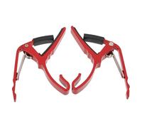 Beaupretty 2pcs Red Aluminum Alloy Clip-on Capo for Acoustic Guitar and Ukulele, Tone Change Clamp Guitar Accessory for Music Practice and Performance