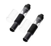 Beaupretty 2pcs Retractable Makeup Brushes and Foundation Brush Set with Refillable Loose Bottle Jar Soft Black Fiber Bristles for Travel
