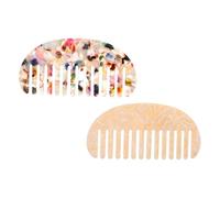 Beaupretty 2pcs Retro Hair Comb Vintage Acetate Wide Tooth Comb Static Hair Detangler for Curly Girls Accessories Side Styling