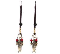 Beaupretty 2pcs Retro Style Brass Bull Keychain Pendants Decorative Accessories for Year Durable Male Bag Charms with Fine Craftsmanship and Smooth Polished Surface